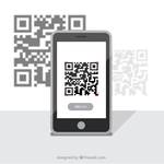mobile smart phone with qr code