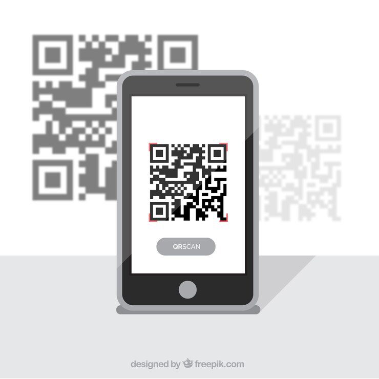 mobile smart phone with qr code