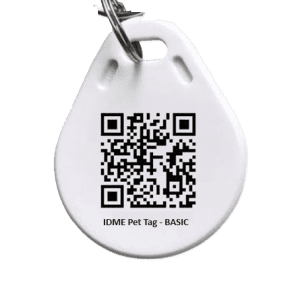 idme pet tag black on white pvc basic model