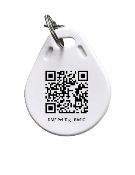 idme pet tag black on white pvc basic model