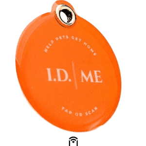 idme pet tag black on white pvc plus model